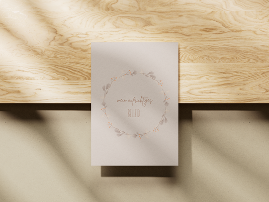 Postkarte - aufrichtiges Beileid